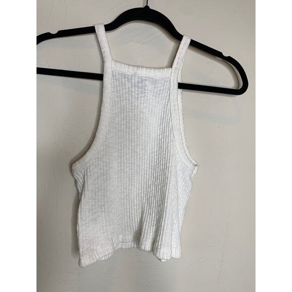 White Ribbed Camisole Crop Top Sz  Medium - Picture 7 of 8